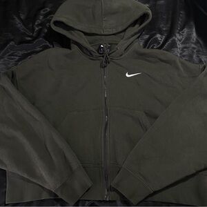 Nike Olive Green Zip-Up Hoodie